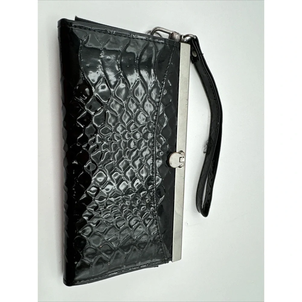 Fashion Elegant Black Faux‎ Leather Clutch Wristlet Cardholder Wallet